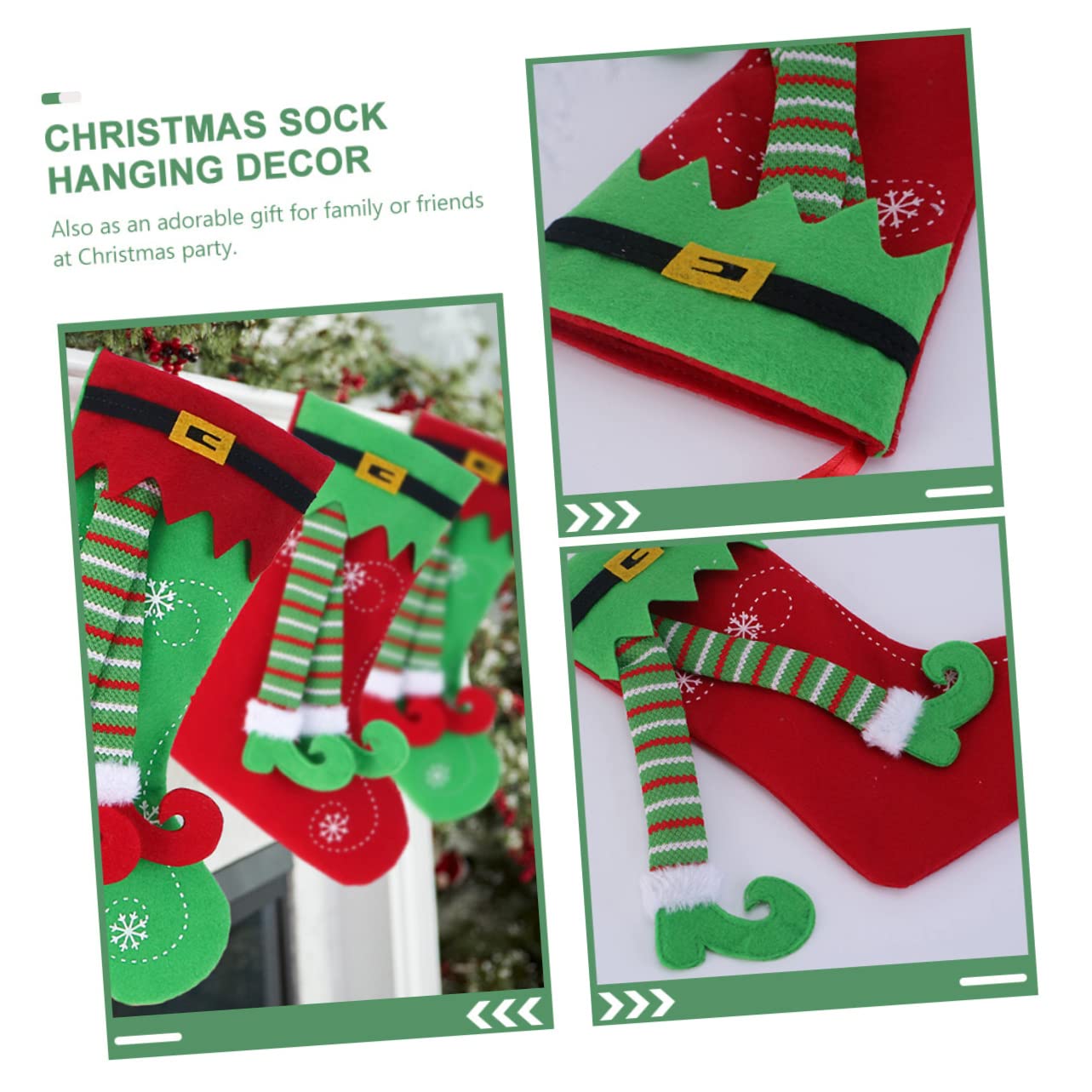 IMIKEYA 10 Stück Weihnachtsstrumpf Festival Weihnachtsstrumpf Weihnachtssüßigkeitsbeutel Weihnachtsbaum Hängende Socke Weihnachtsgeschenktüten Weihnachtsbaumanhänger