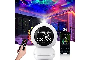 Star Projector Alarm Clock with BT Speaker,Galaxy Night Light