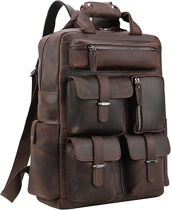 mens leather backpack amazon