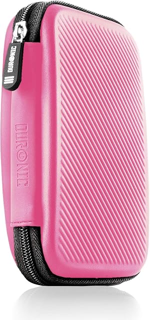 Duronic Hard Drive Case HDC2 /PK | PINK | Portable EVA Storage Pouch for External Hardrive & Cables | Lightweight & Protective | Suitable for WE/Western, Toshiba, Buffalo, Hitachi, Seagate, Samsung