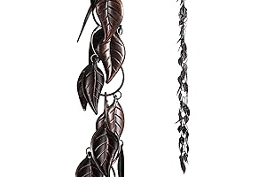 8.5 FT Rain Chain Leaves Rain Chain for Gutters Downspouts, Decorative Rain...