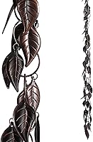 Vista 11 de Cadena de lluvia de 8.5 pies, cadenas de lluvia para canalones, bajantes de cadena de lluvia de metal, círculo con hojas cadenas de canalón