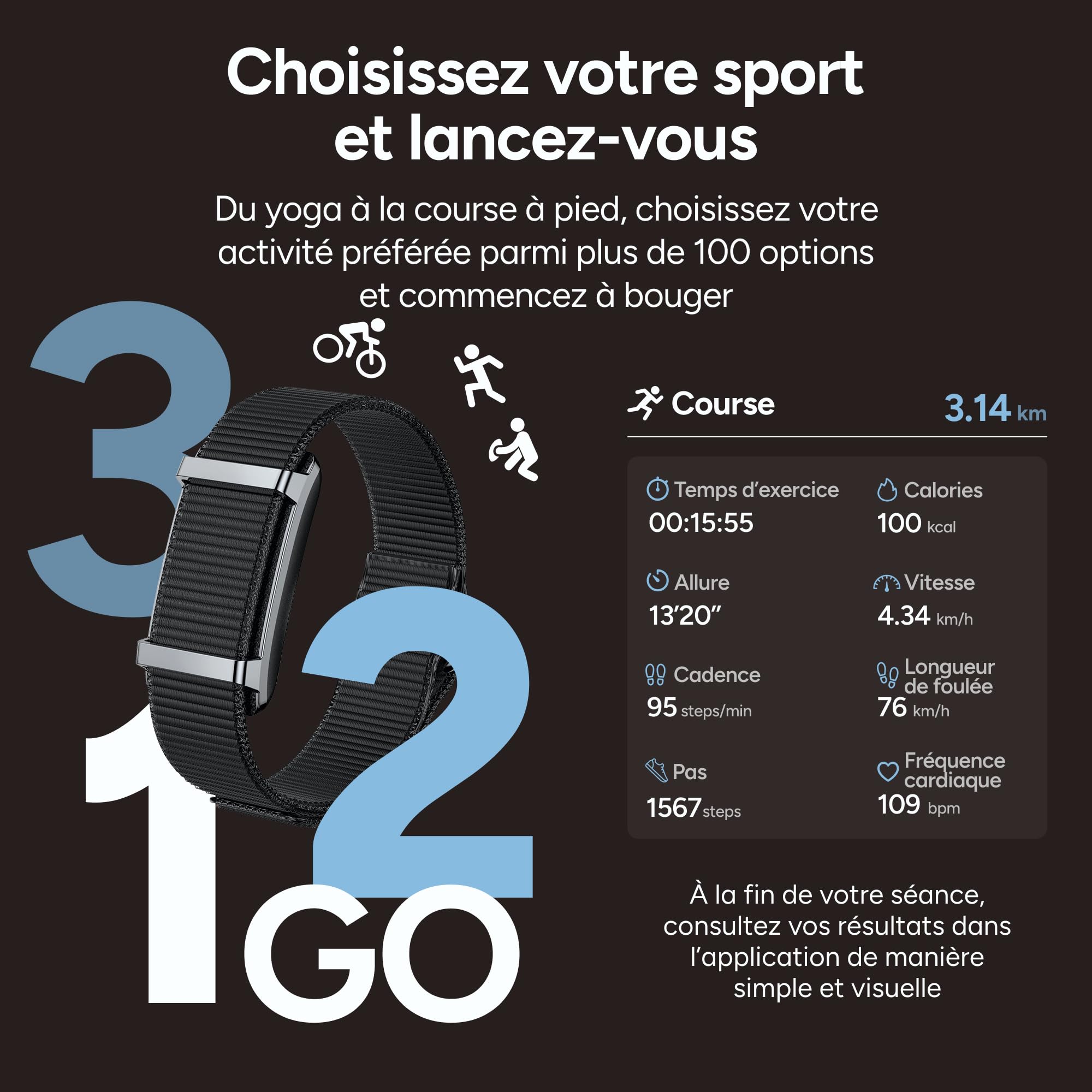 KSIX Bracelet connecté Vitalis sans écran, bracelet minimaliste avec moniteur de fréquence cardiaque, oxygène, température, sommeil et stress, étanche jusqu'à 5 ATM, autonomie de 30 jours, 2 bracelets