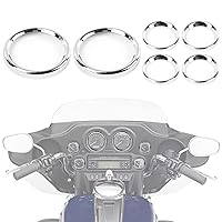 Vista 8 de PSLER Kit de bisel para motocicleta, velocímetro, instrumento, cubierta decorativa, juego de bisel para Touring Ultra Classic Electra Street Road