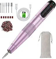 HEBECA Conjunto De Lixadeira De Unhas Sem Fio, Lixas E Polidores Elétricos Para Unhas Naturais Ou De Gel Acrílico - Lixa De Unhas Recarregável, Máquina De Lixar Unhas, Kit De Manicure Dremel (Roxo)