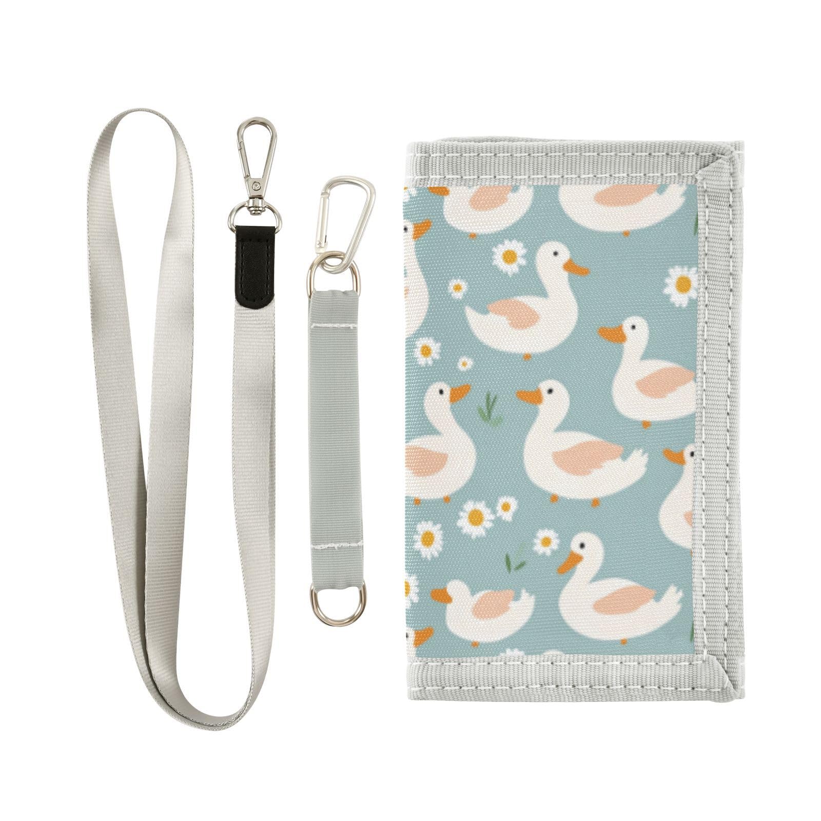 Wusikd Ducks Cloud Kids Wallet for Boys Girls Daisy Toddler Trifold Wallet Novelty Wallet for Teens Women Men