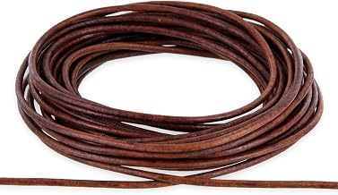AURORIS - 10 m roll of leather cord round - diameter 2 mm - antique brown