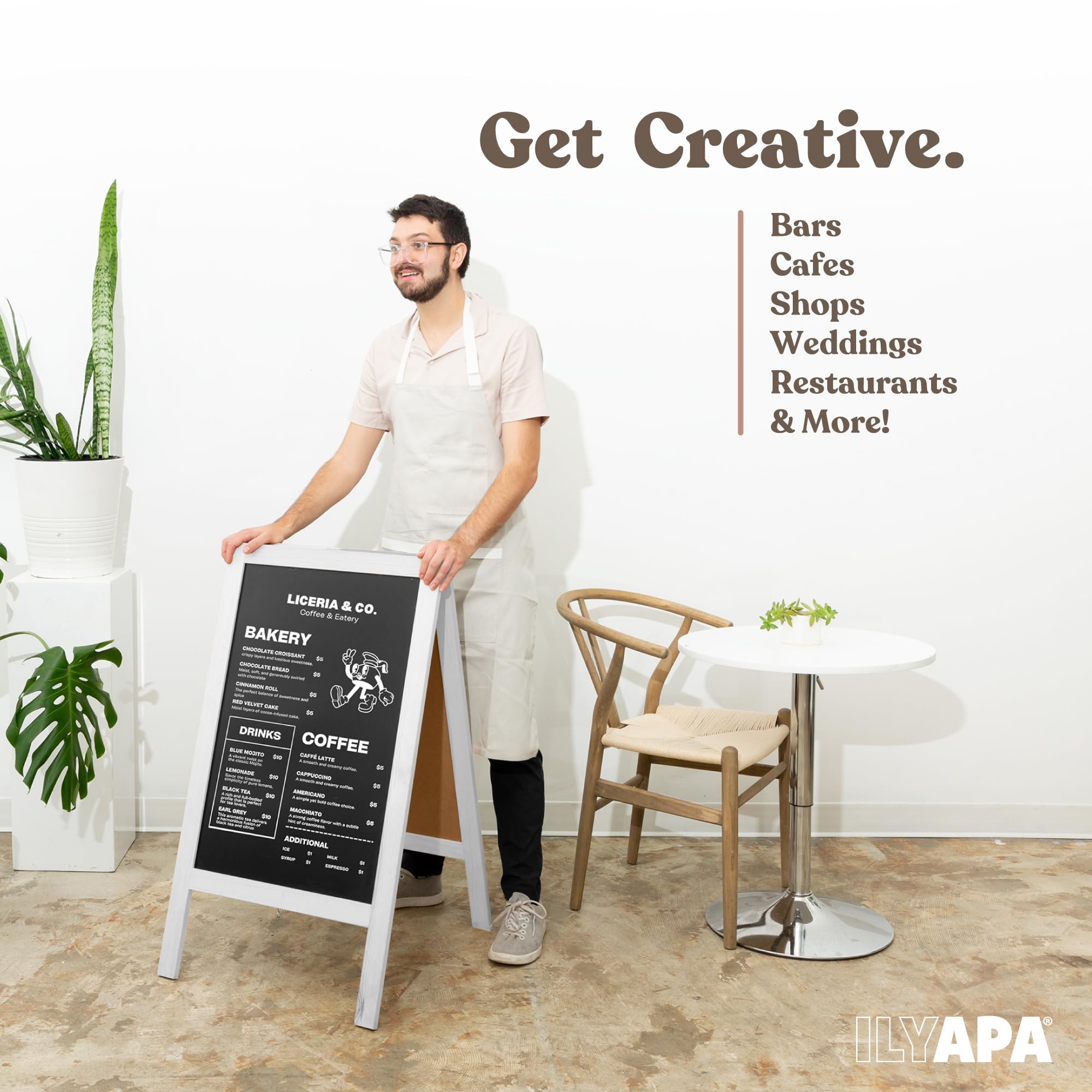 Amazon.com : Ilyapa Wooden A-Frame Sign with Eraser & Chalk - 40 x