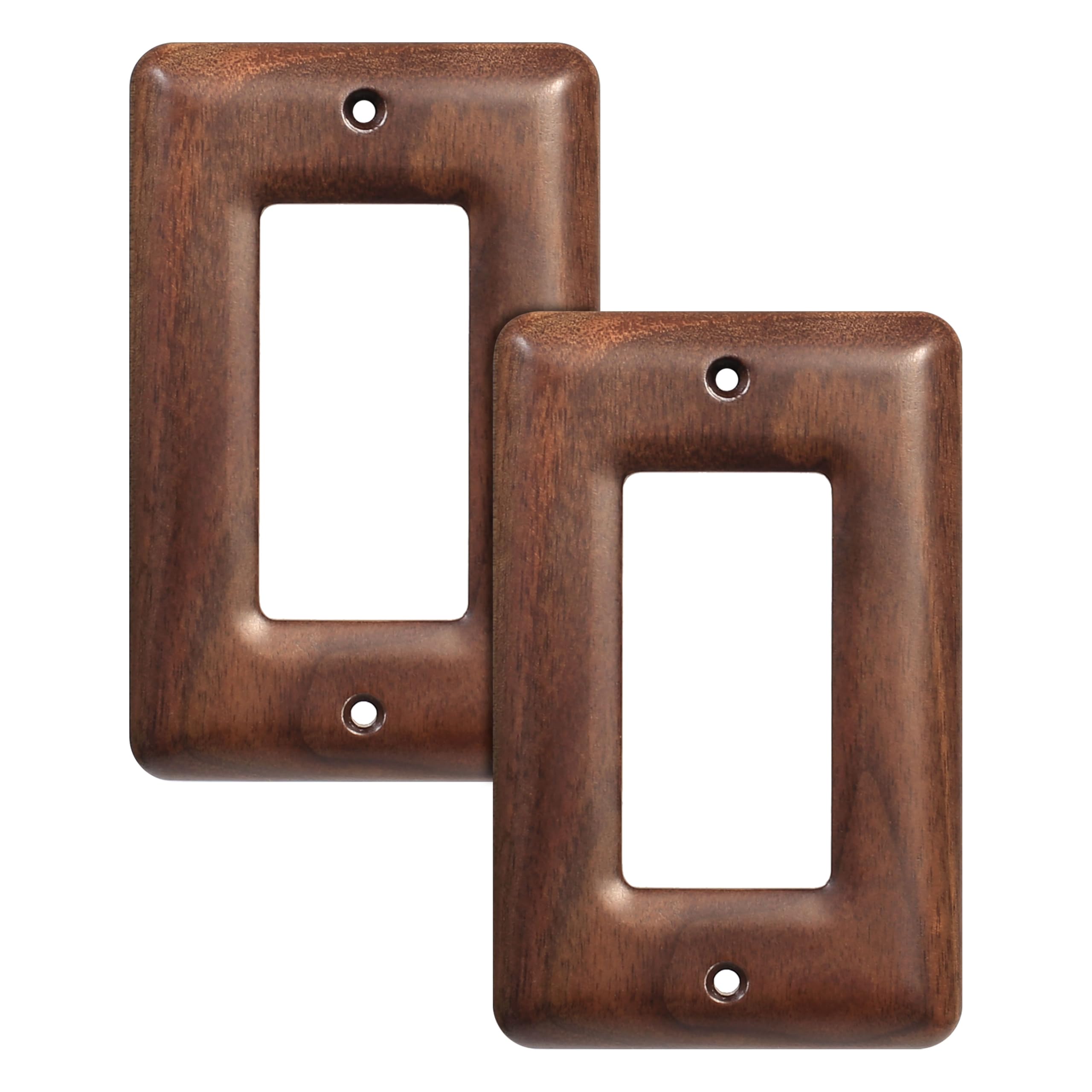 View 1 of YDJSA Wood Switch Plate Covers - Dark Brown