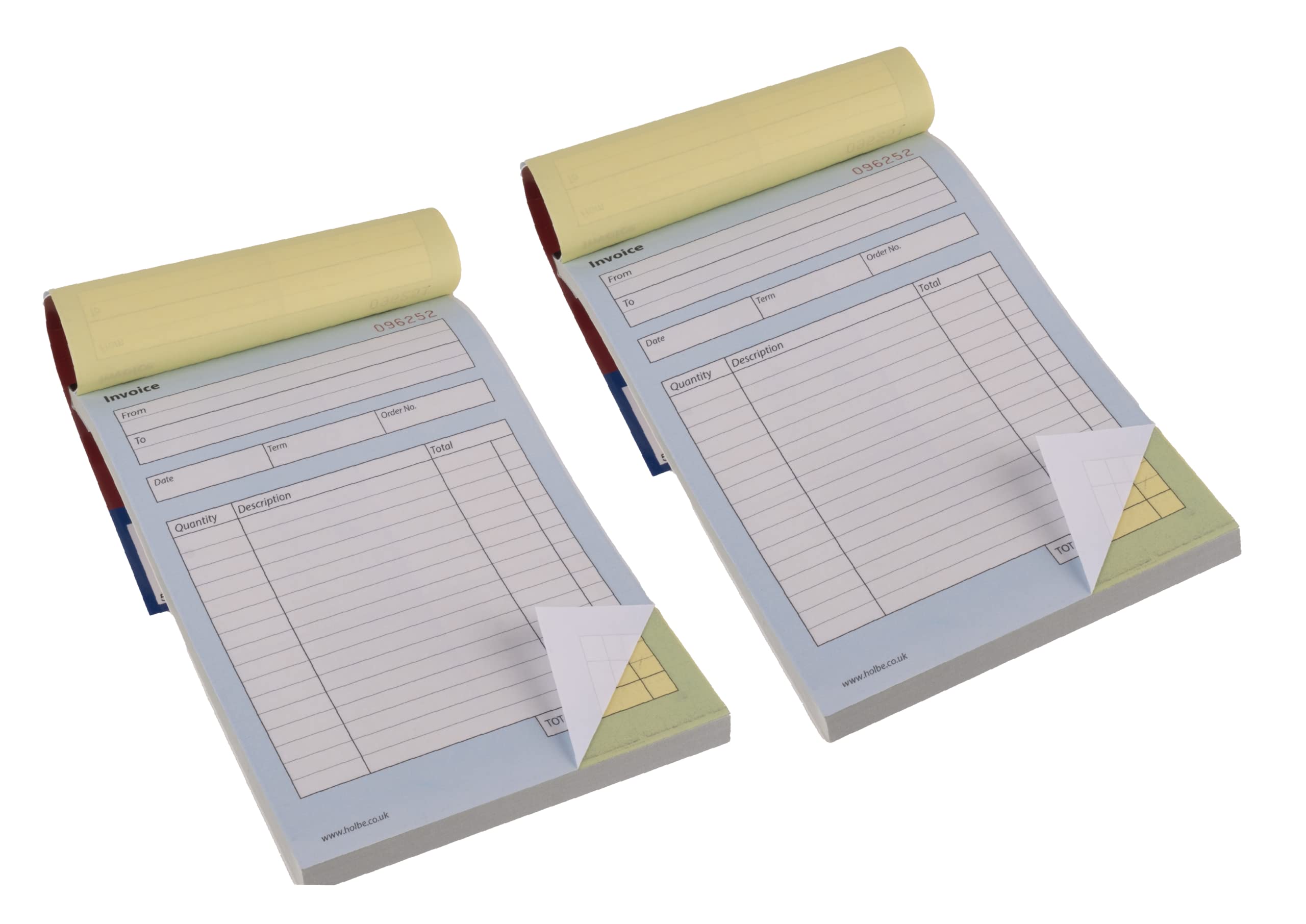 Lot de 2 carnets de reçus/carnet de factures sans TVA-A5, 100 pages chacun, auto-numéroté, facile à déchirer, couverture rigide étanche, séparateur de rechange