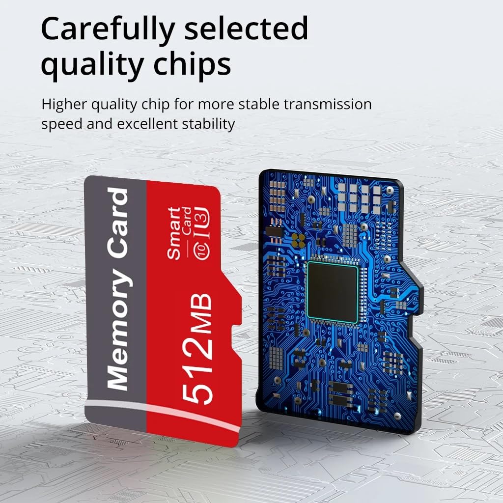 Scheda Micro SD 512MB, Scheda di Memoria, Velocità fino a 15-20 MB/s, Micro SD TF Card per Telefono, Videocamera, Music Player, Tablet, PC, Notebook