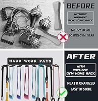Vista 6 de WIPHANY Home Gym Accessories Organization Storage Rack Equipment For Home 8 Hook Wall Hanger Display Gear Barbells Resistance Bands Jump Ropes