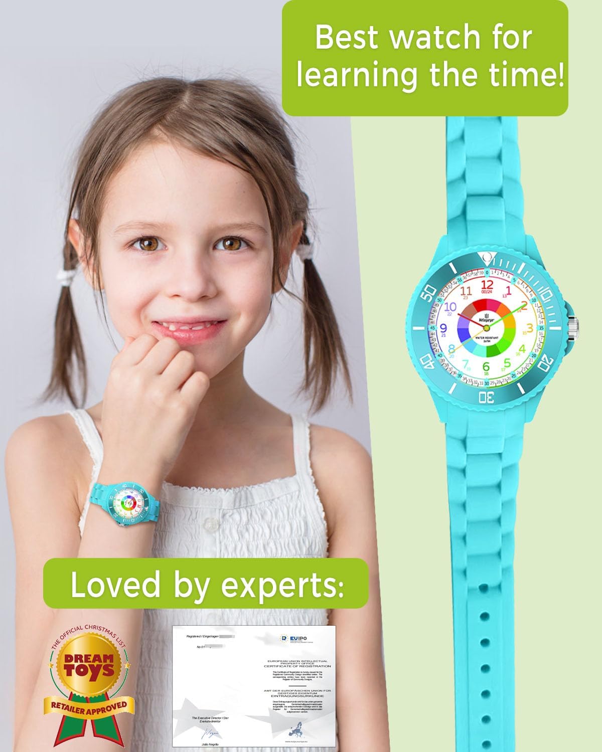 Kids Watch Analog for Boys Girls, Childrens Waterproof Soft Strap Kids Time Teaching Quartz Wristwatch for Ages 5-15.
