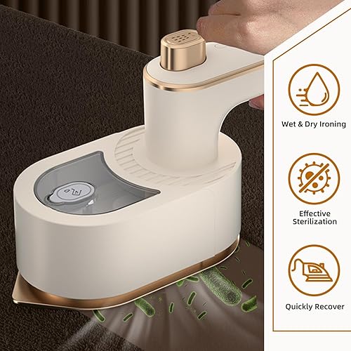 Miniatura 3 de M-MAX Mini plancha de vapor de viaje para ropa con doble voltaje, vaporizador portátil ligero de mano, calentamiento rápido, suela antiadherente,