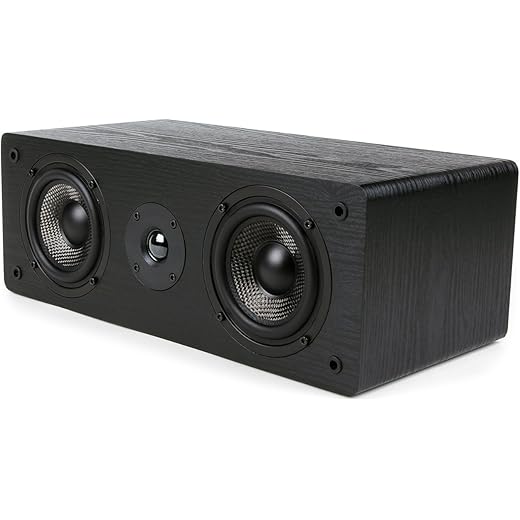 micca MB42-C Center Channel Speaker for Home Theater, Surround Sound, Passive, 2-Way (Black, Each)