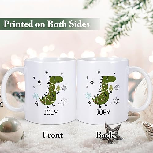 Miniatura 2 de Tazas personalizadas de chocolate caliente para niños, muñeco de nieve de cerámica, alce, pingüino, dinosaurio de 11 onzas, regalos personalizados