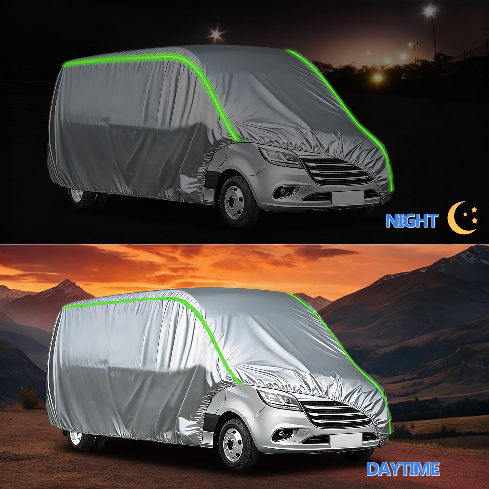 Bache Voiture Exterieur pour Citroen HY | MatéRiau Renforcé, Imperméable, Anti-Poussière, Anti-UV Adapté à Toutes Les Saisons(Argent)