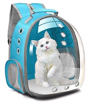 RvPaws Dog Carrier Backpack Front Pack, Pet Carrier Back Pack for Small Medium Cat Puppy Doggie, Dog Body Carrying Bag Travel Space Capsule Knapsack - Blue