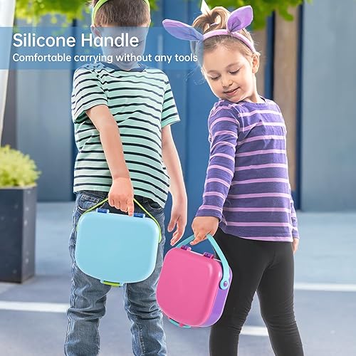 Miniatura 6 de HAIXIN HOME Bento Box - Lonchera a prueba de fugas para niños, contenedores de lonchera con 4 compartimentos, incluye 50 calcomanías para que los