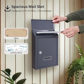 Assorted Collections Wall Mounted Post Box Includes Name Plate