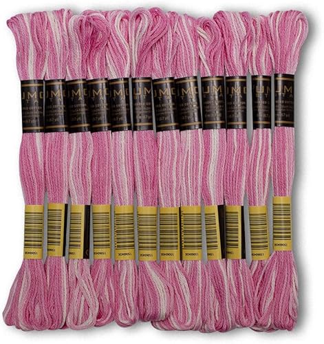 Miniatura 106 de Paquete de 12 hilos de bordado de alta calidad, madejas de 100% algodón egipcio de alta calidad, hilo de bordado de punto de cruz, algodón trenzado