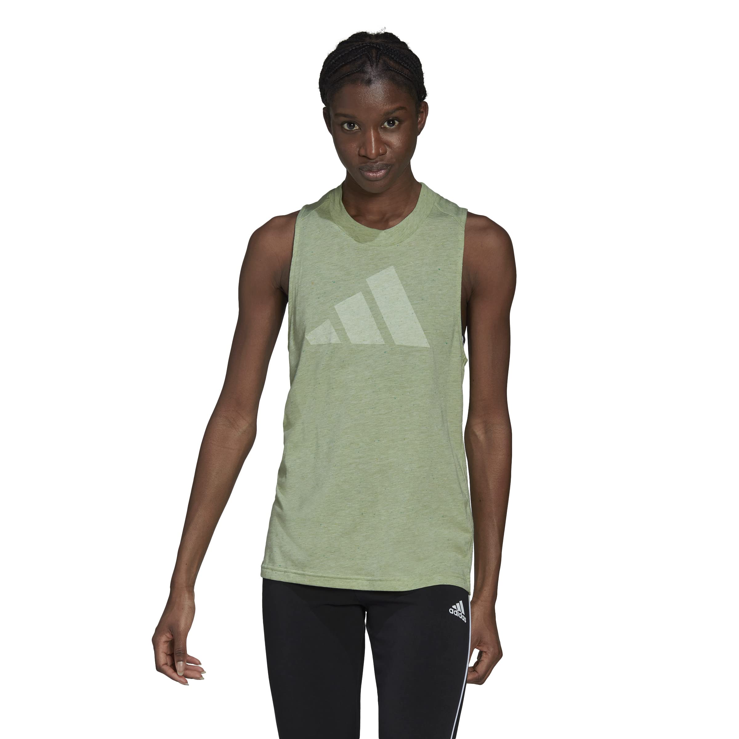 adidas Women's Winners 3.0 Tank, Magic Lime Melange, Large