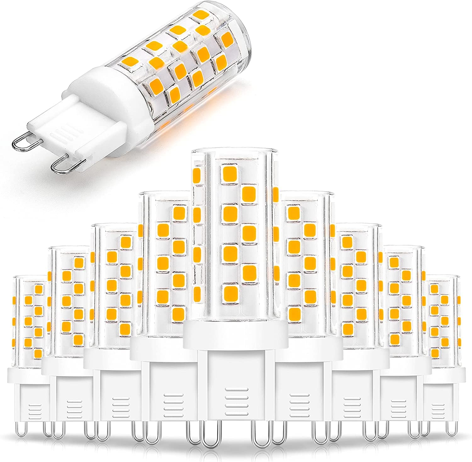 Ziomitus Dimmable G9 Led Bulbs Replace 30W 25W 20W Halogen,G9 3W 2700k Warm White LED T3 T4 Clear,AC120V 0-100% Dimming G9 Led Bulbs 300lm for Chandelier Ceiling Pendant Lighting (10, Warm White)