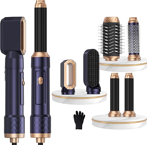 Cepillo secador de pelo mágico Air Styler 6 en 1, cepillo secador iónico negativo y 3 ajustes de calor, voluminización automática desmontable para