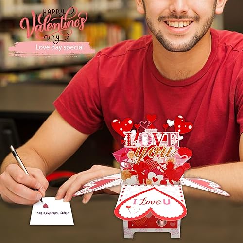 Miniatura 5 de YiKaLus Divertida tarjeta desplegable en 3D para el día de San Valentín para novio y novia, divertidos regalos de aniversario de aniversario,