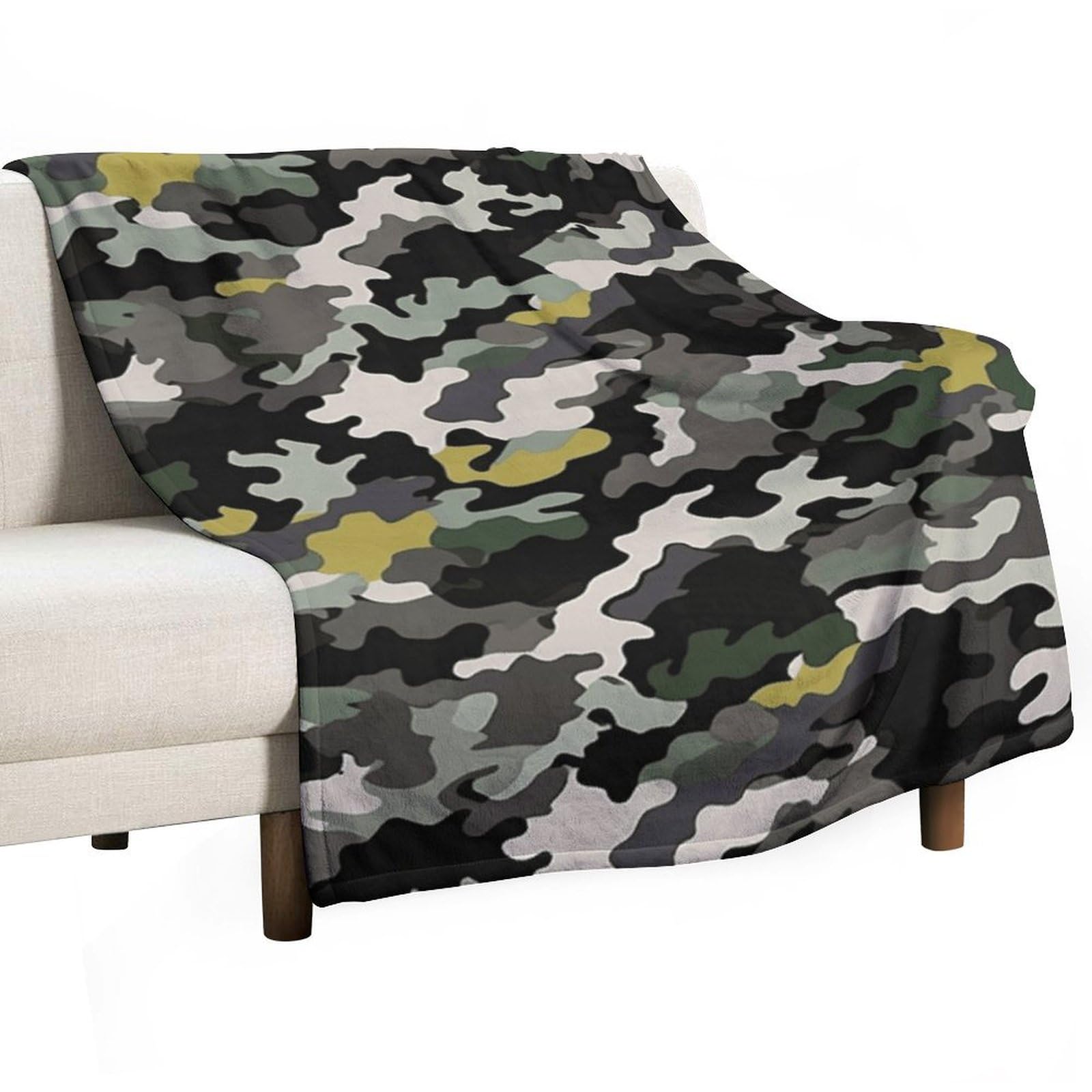 Couverture flanelle douce au design camouflage abstrait haut de gamme
