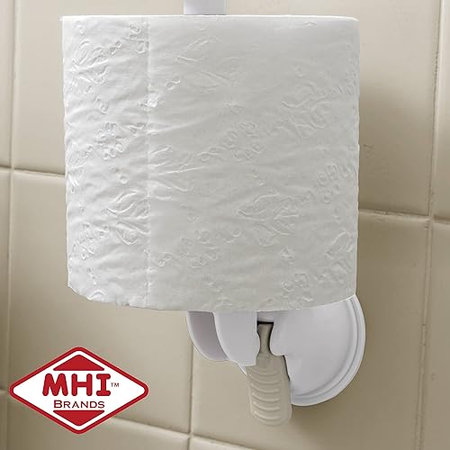 Miniatura 3 de Safe-er-Grip Soporte de papel higiénico soporte para rollo de papel higiénico con ventosa de 2.5 pulgadas, soporte moderno de TP blanco