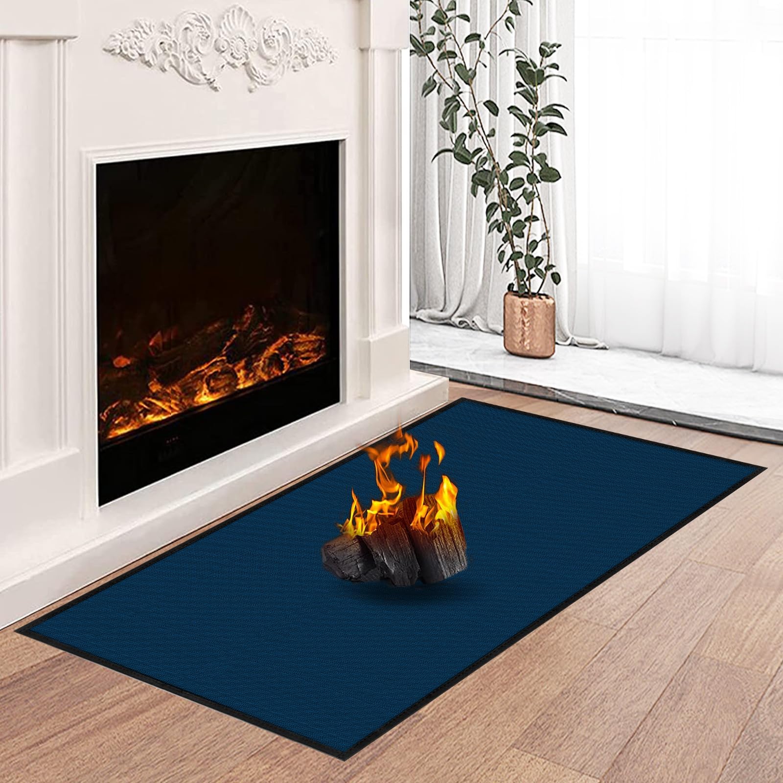 TOHONFOO Fireproof Fireplace Mat, 28×48 Inch Half Round - View #7