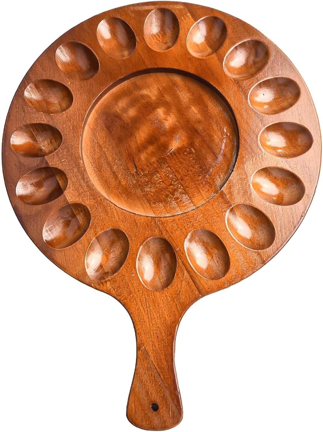 FACAIIO Stylish Acacia Wood Egg Tray for Worktop or Fridge