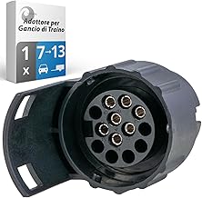 valonic adattatore 7 a 13 poli - per gancio di traino - dall'auto al rimorchio - per portabici - nero