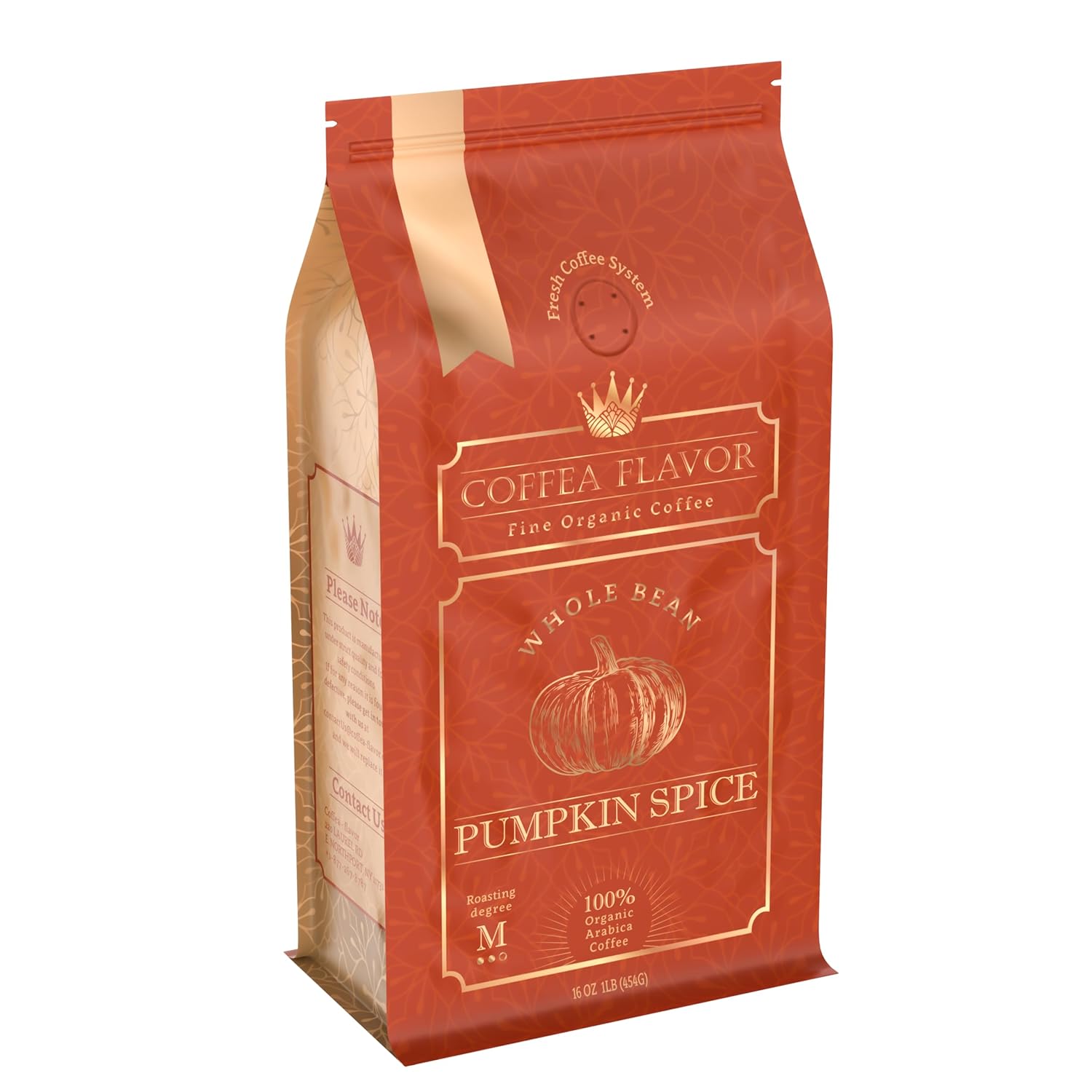 Coffea Flavor Pumpkin Spice Whole Bean Coffee Organic