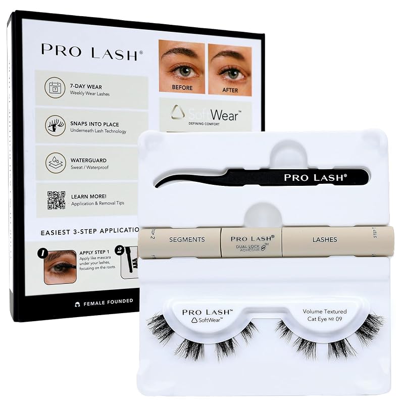 Kit de Cílios em Tufos Pro Lash SoftWear Mini Volume Texturizado Cat Eye No. 09 Preto