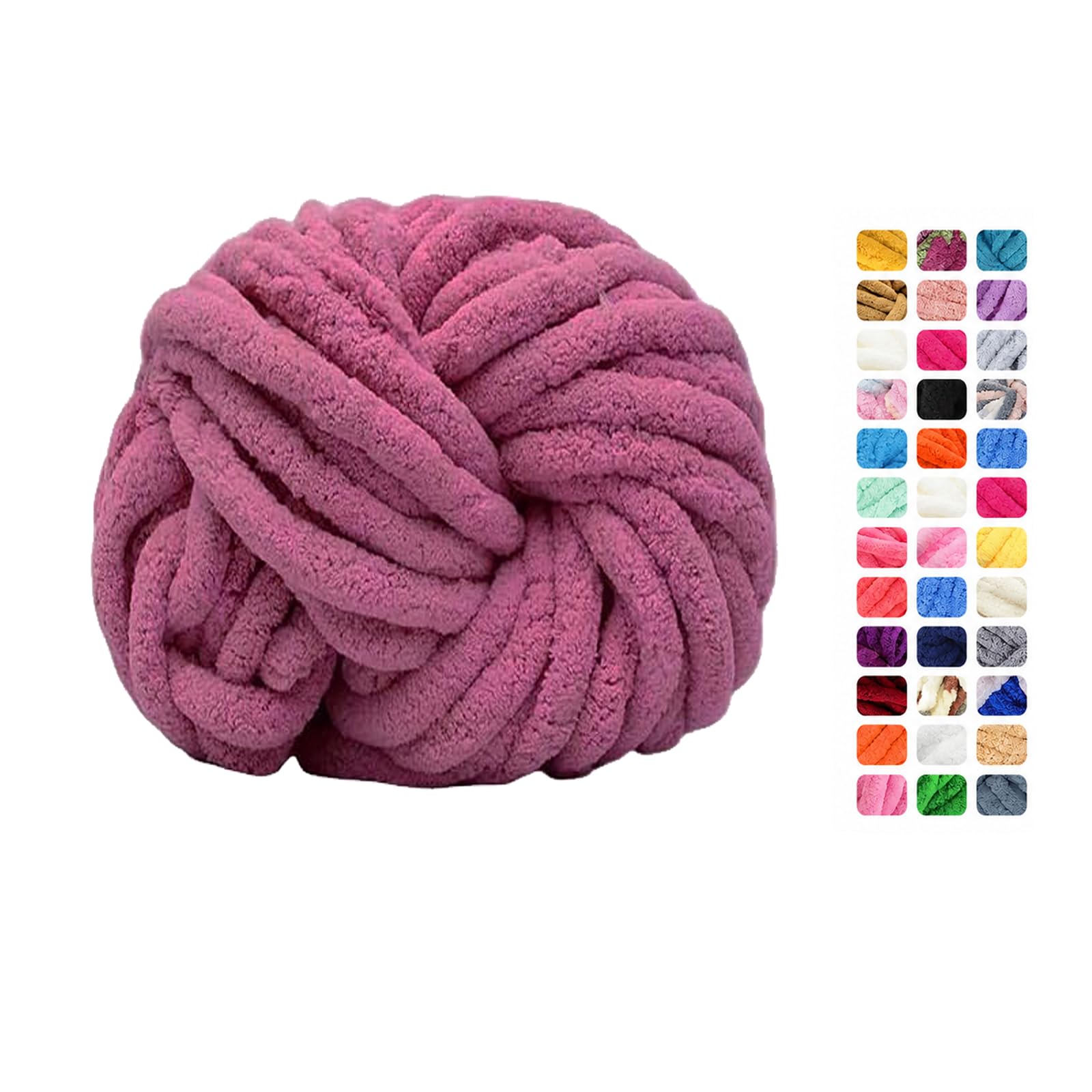 Maxee Dicke Wolle 250 g, XXL Chunky Garn zum Armstricken und Handstricken, weiches Roving-Garn zum Häkeln und Stricken für Decken, Kissen, Teppiche und Haustierbetten-33-Aubergine lila