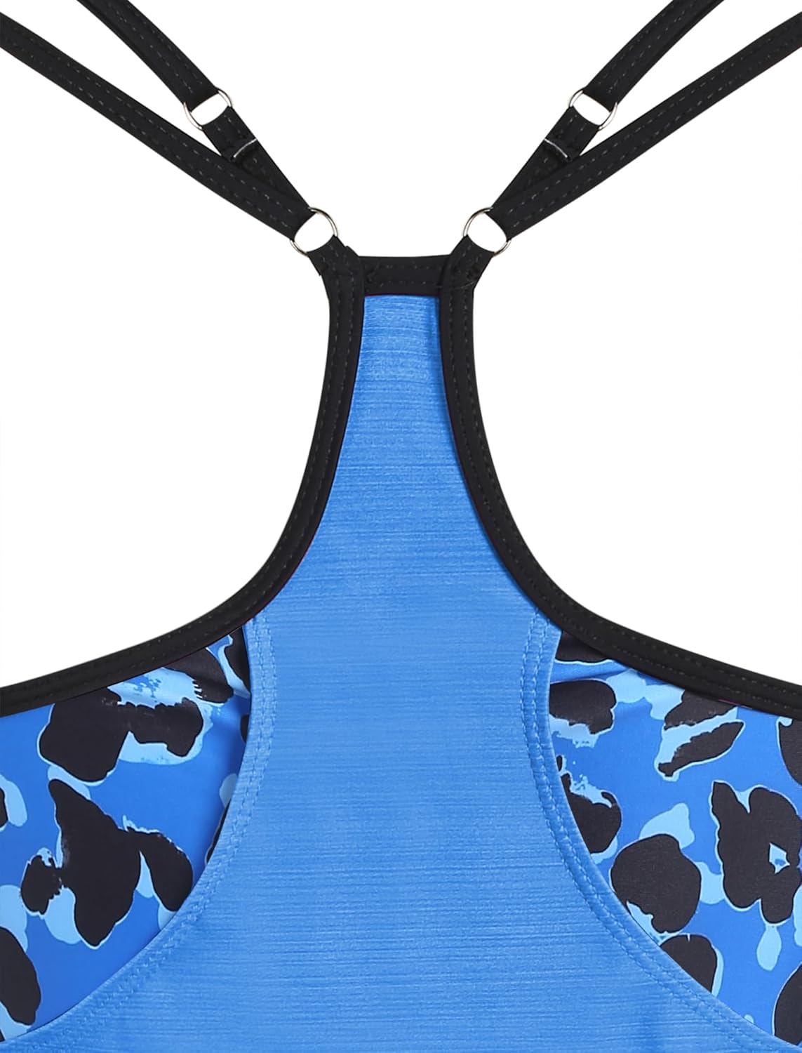 ZAFUL Two Piece Tankini Swimsuit for Women High Waisted Tummy Control Bathing Suit Double Up Tankini Set