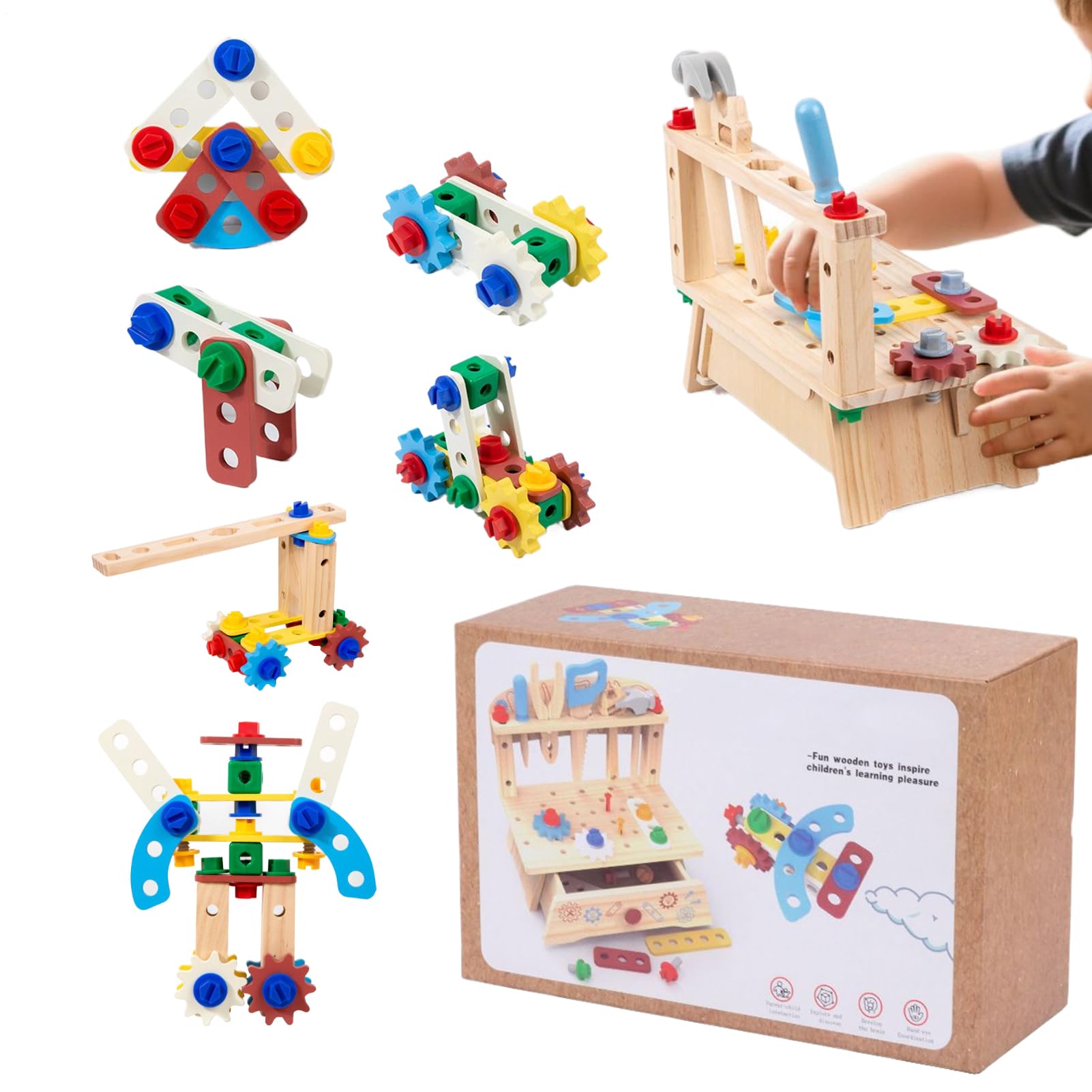 Attrezzi Giocattolo Da Piccoli Bambini E Ragazzi Giochi Di Costruzione | Set Banco Attrezzi Legno Viti Per Bambini Interno Sala Giochi Prescolari Aula Esterno Giar