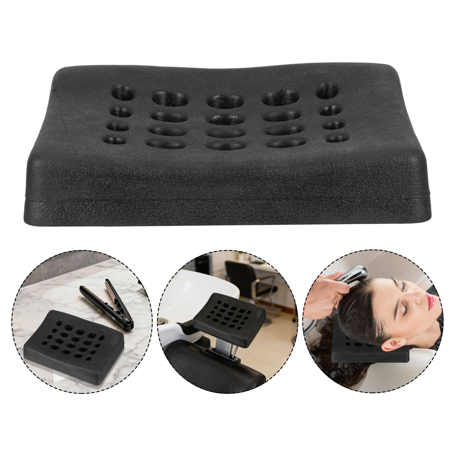 Cojín de Silicona para Lavabo de Champú Negro para Lavado | Ajuste Ergonómico, Limpieza Sencilla, Uso en Barbería y Spa, Pensado para Clientes y Dueños de Salón
