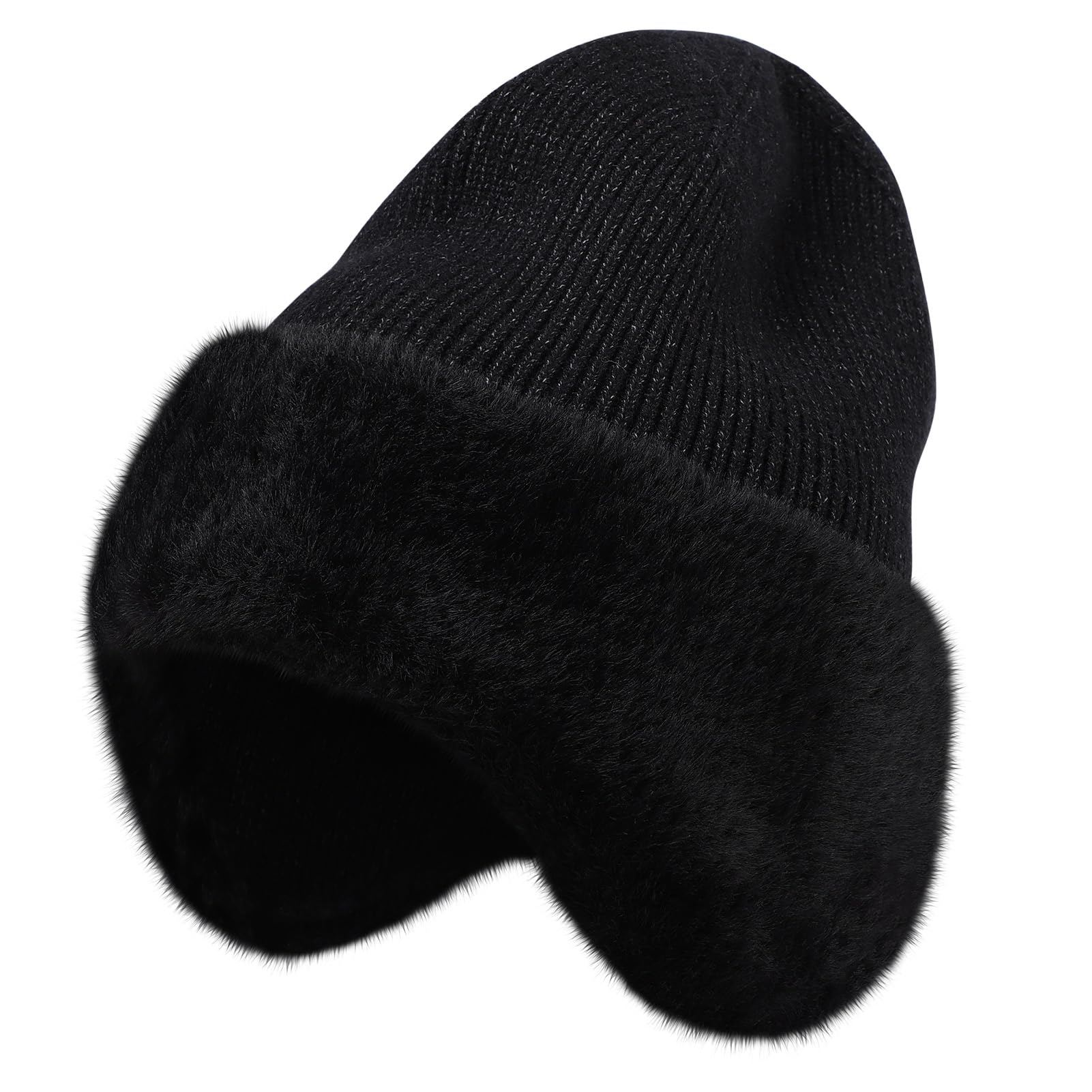 KDVOG M L XL XXL Winter Beanies Hat with Ear Flaps for Men Women Warm Thermal Knitted Earflaps