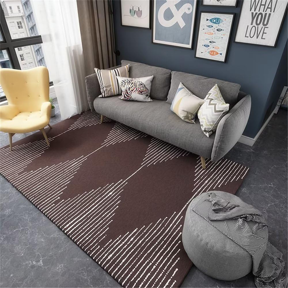 Moquette salon motif moderne géométrique et grand tapis de chambre 200x300cm à rayures