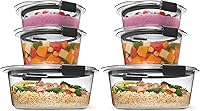 Vista 18 de Rubbermaid Brilliance - Recipientes para almacenar alimentos sin BPA con tapas herméticas, ideales para almuerzo, preparación de comidas y sobras