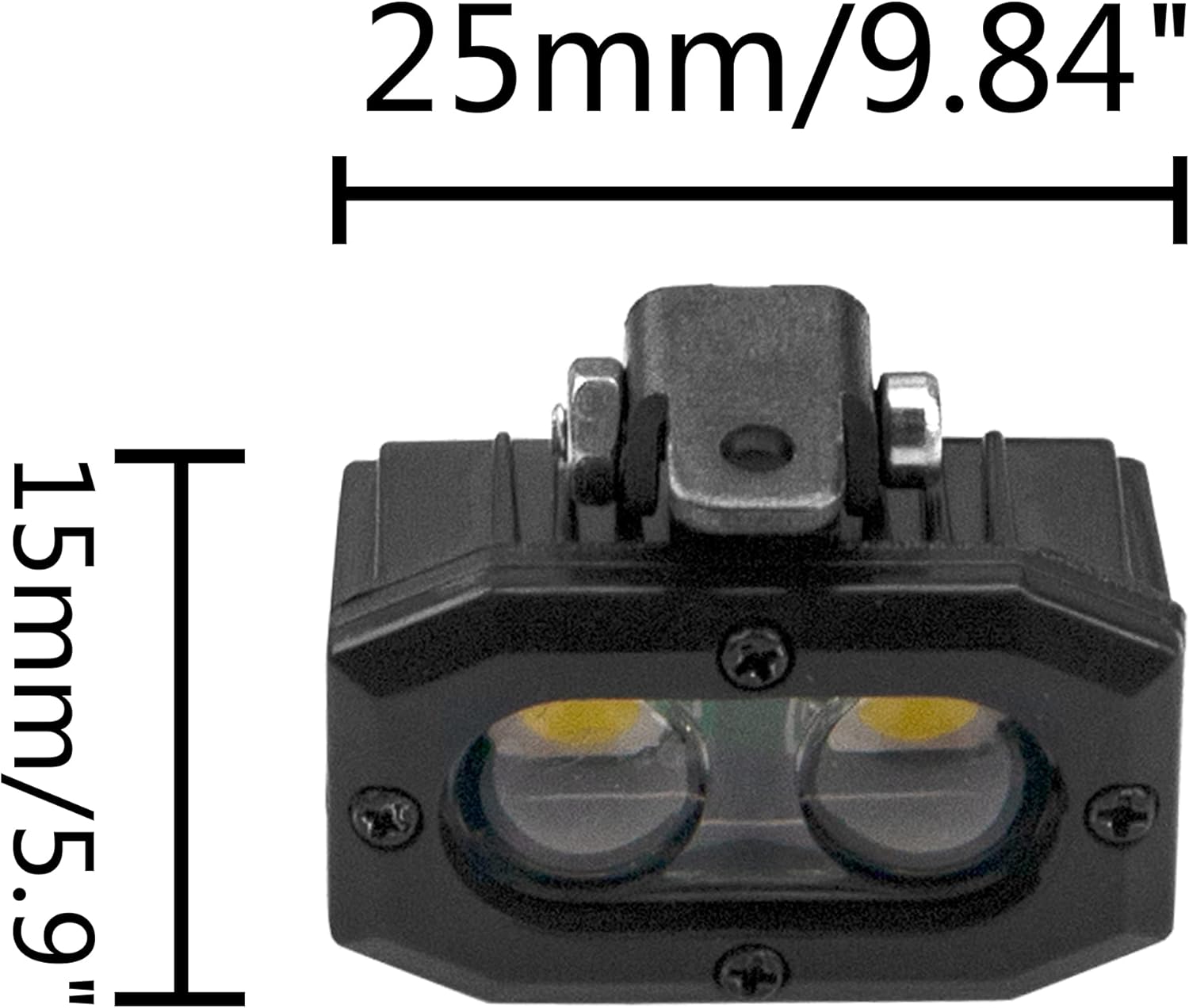 RC Crawler Bumper Light LED Headlight Spotlight w/Rectangular Cover Compatible with Traxxas TRX-4 Axial SCX10 90046 D90 CC01 Wraith Redcat Gen8 1/10 RC Crawler Car (2Leds)