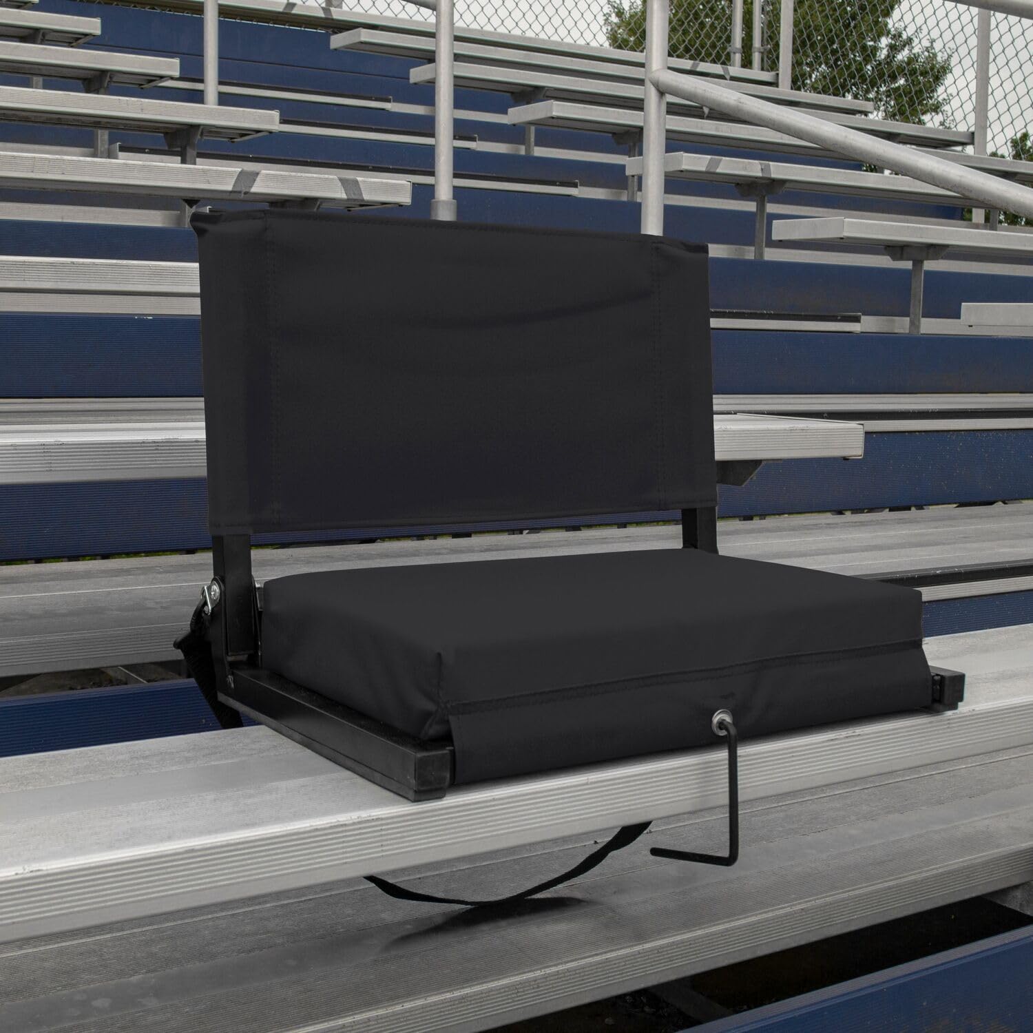 Maykoosh Baroque Bonanza Stadium Chairs for Bleachers with Back Support, Extra-Large Ura-Padded Seat for Complete Comfort, Easy Carry Handle with Adjustable Shoulder Strap