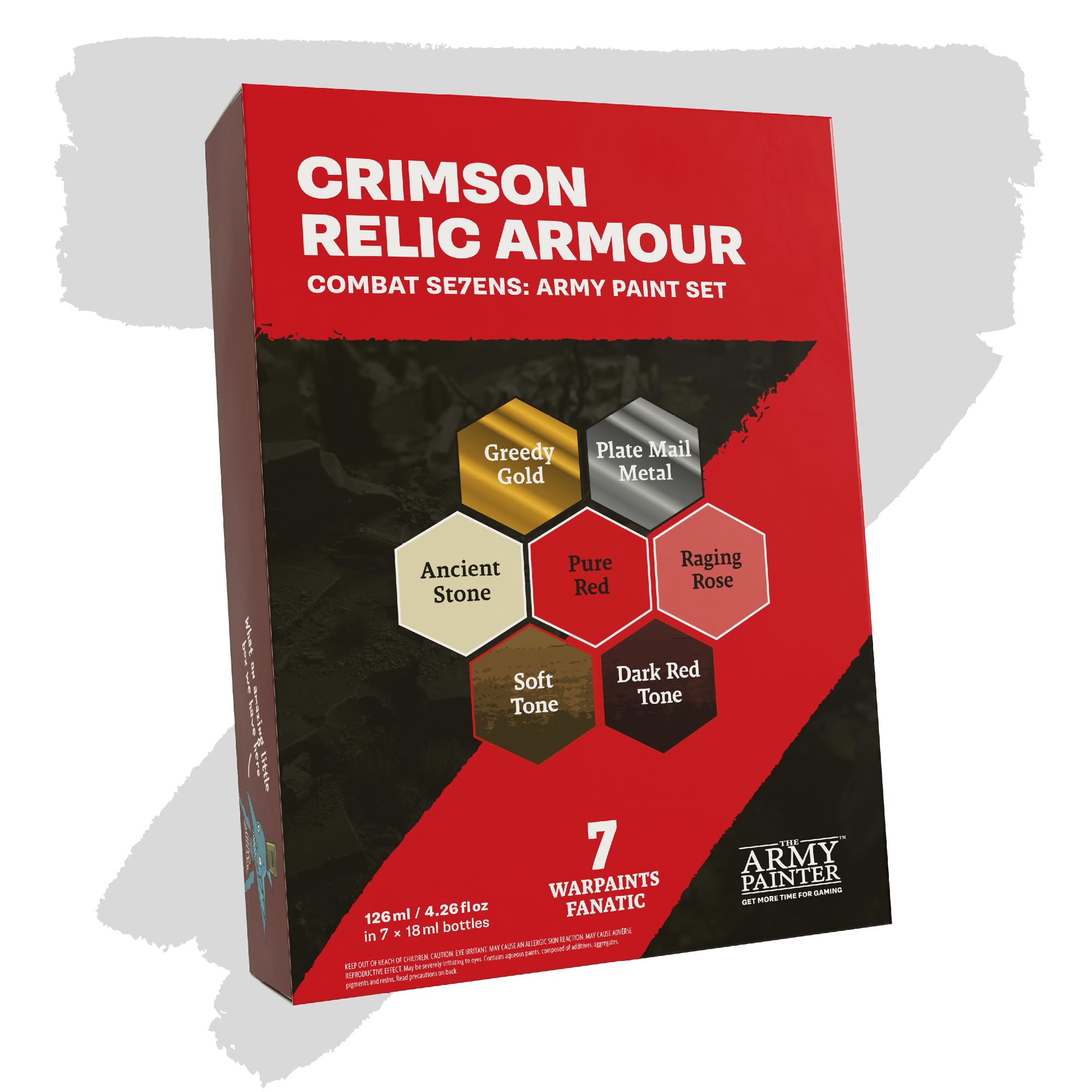 The Army Painter, Combat Se7ens: Crimson Relic Armour, 7 x 18 ml Warpaints Fanatic: 3 Acrylfarben, 2 Washes, 2 Metallic-Farben – Hochwertige Hobbyfarben, ideal für DnD- & Warhammer-Figuren