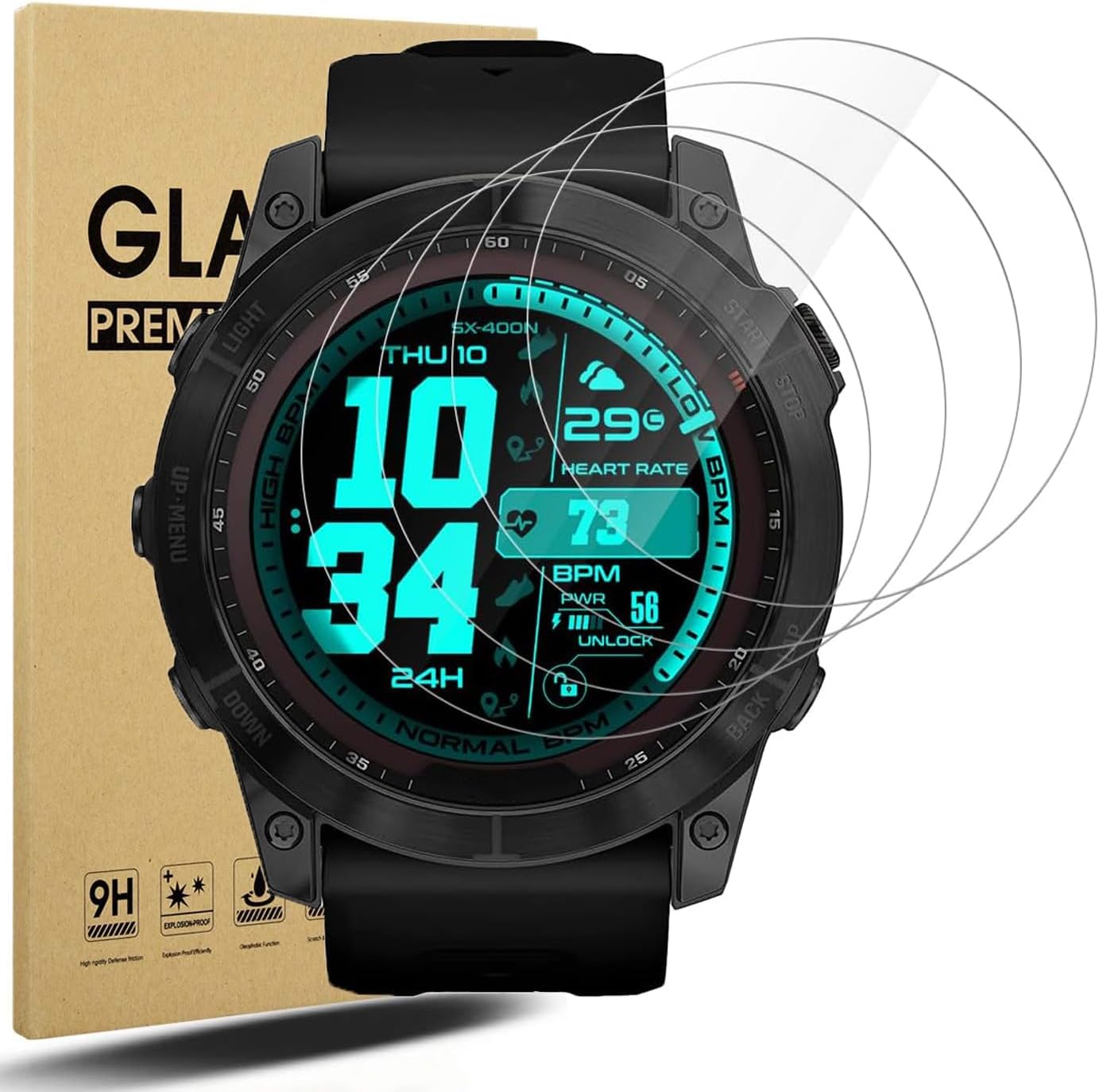 4 Pack Anti-Scratch Film for Samsung Galaxy Watch 5 Pro (45mm) Screen Protector, Full Protective 9H Hardness Tempered Glass Fit for samsung watch 5 pro Smartwatch
