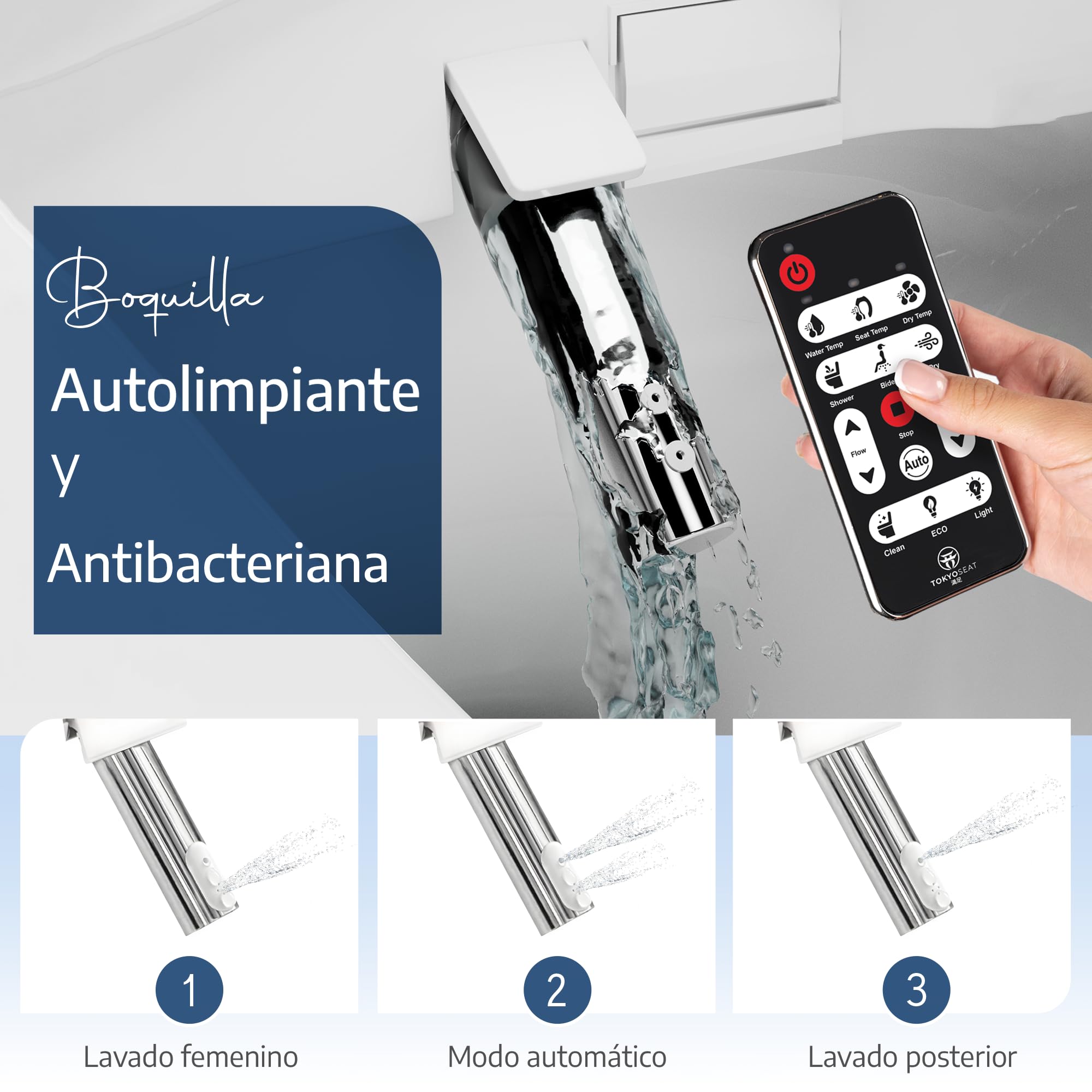 Marca Francesa : Asiento Inodoro Inteligente japones con chorro de agua caliente, Tapa WC Japonesa Calefactable, Baño japonés, Tapa de Vater japonés, Bidet electrico, Confort y Elegancia
