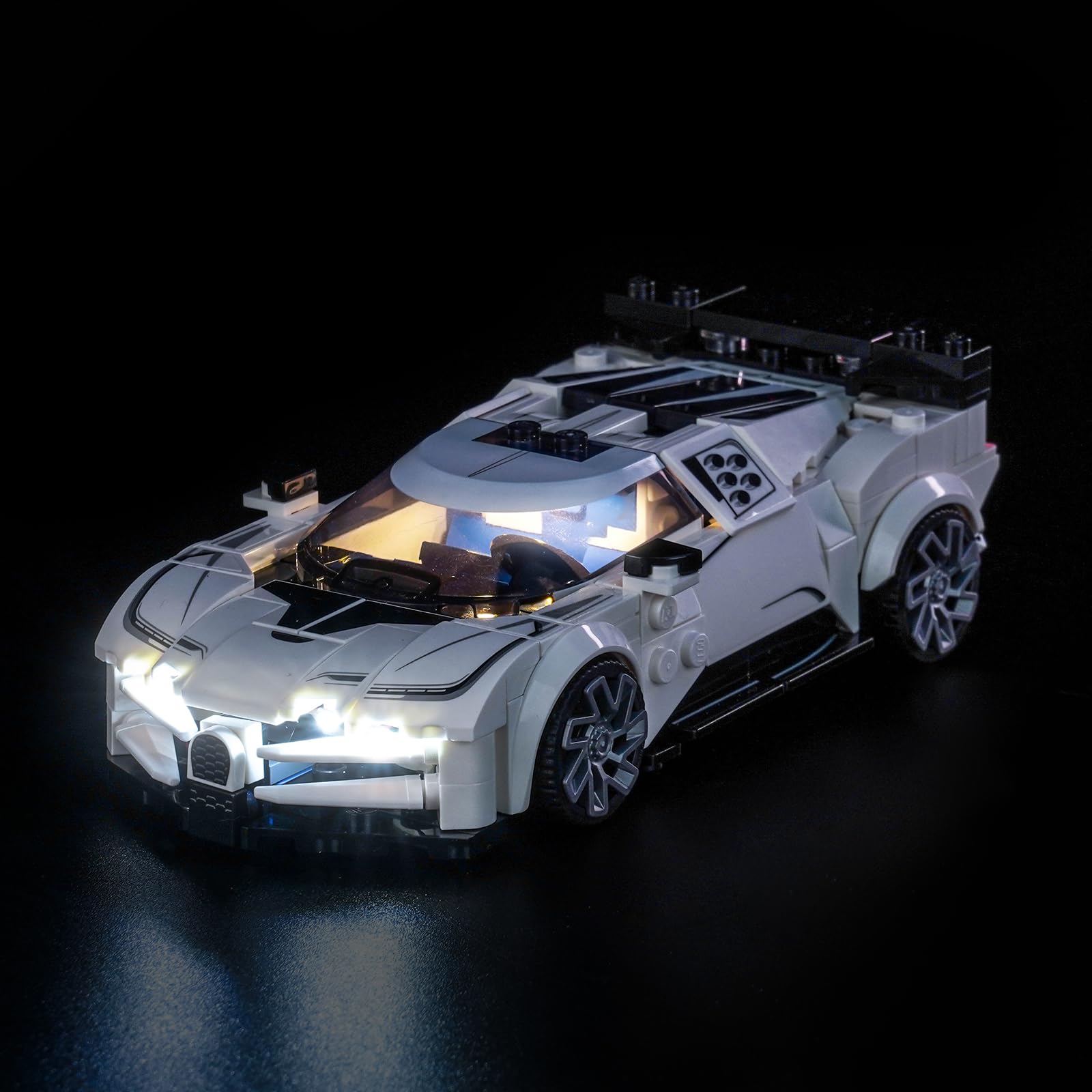 Upgraded Led Light Kit Compatible with Lego Speed Champions Bugatti Centodieci Hyper Sports Car Building Set, Lights Decoration Compatible with Lego 77240 (Model Not Included)