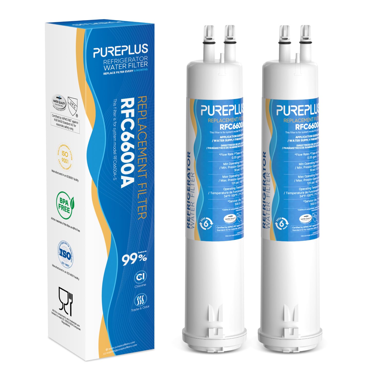 PUREPLUS Filtro de agua de repuesto para refrigerador, compatible con 6710, paquete de 2
